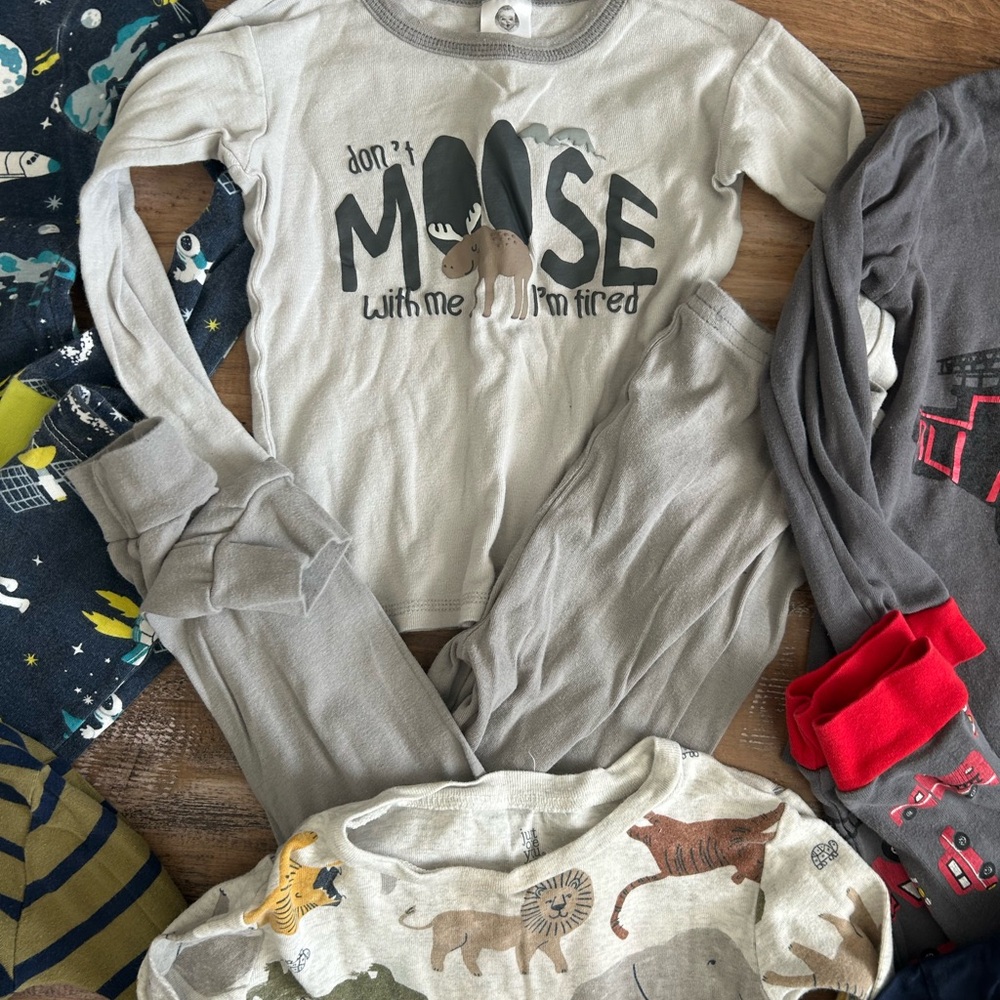 Mixed Boys Pajama Bundle with Dinosaur, Batman & Animal Prints - Picture 8 of 10